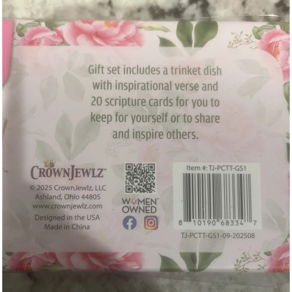 NEW-Crown Jewlz prayer card gift set with trinket dish